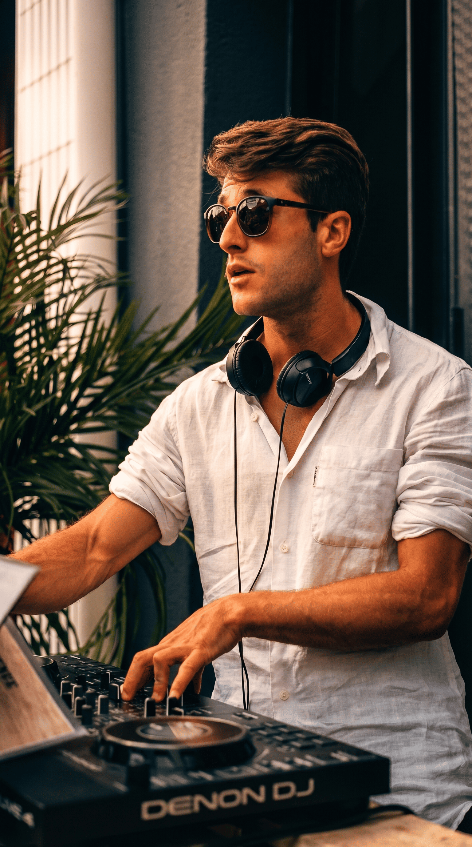 Phyles DJing outdoors in Lisbon
